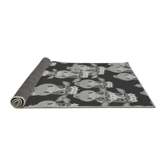 Thickness of Patterned Black Rug, pat2926gry