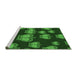 Sideview of Machine Washable Transitional Dark Forest Green Rug, wshpat2927grn