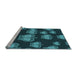 Sideview of Machine Washable Transitional Dark Turquoise Green Rug, wshpat2927lblu