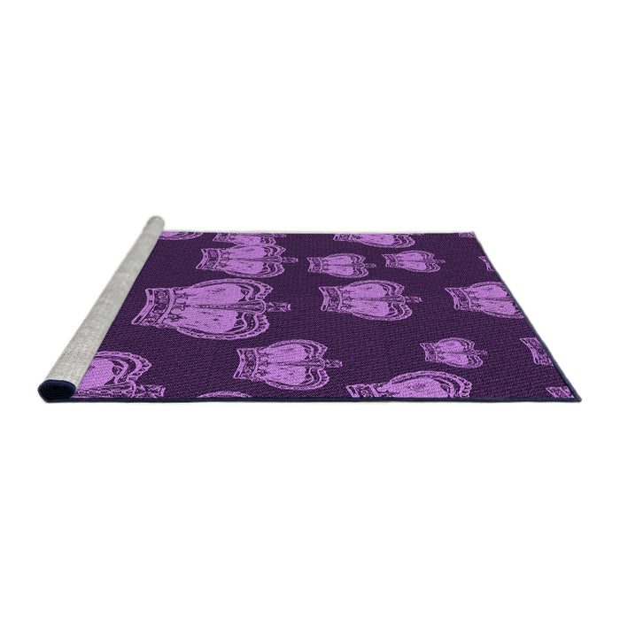 Sideview of Machine Washable Transitional Dark Purple Rug, wshpat2927pur
