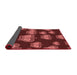 Thickness of Patterned Maroon Red Rug, pat2927rd