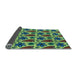 Thickness of Patterned Green Rug, pat2928lblu