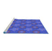 Sideview of Machine Washable Transitional Blue Orchid Blue Rug, wshpat2929blu