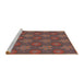 Sideview of Machine Washable Transitional Brown Red Rug, wshpat2929brn