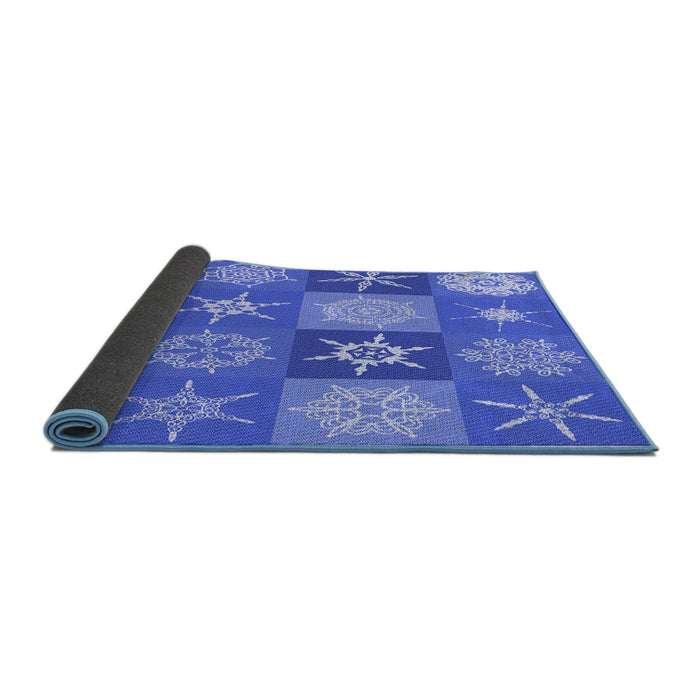 Thickness of Patterned Sky Blue Rug, pat293blu