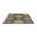 Sideview of Machine Washable Transitional Coffee Brown Rug, wshpat293brn