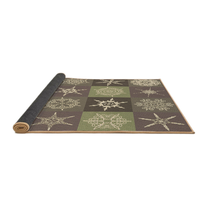 Thickness of Patterned Coffee Brown Rug, pat293brn