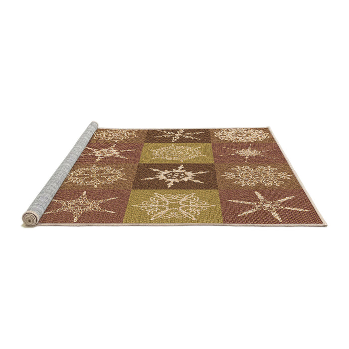 Sideview of Machine Washable Transitional Mahogany Brown Rug, wshpat293org
