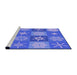 Sideview of Machine Washable Transitional Sky Blue Rug, wshpat293pur