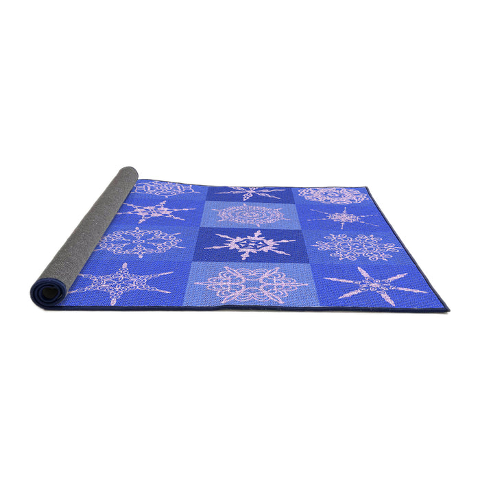 Thickness of Patterned Sky Blue Rug, pat293pur