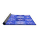 Thickness of Patterned Sky Blue Rug, pat293pur