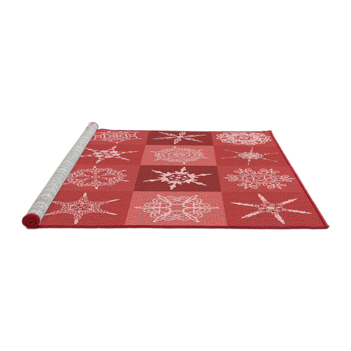Sideview of Machine Washable Transitional Red Rug, wshpat293rd