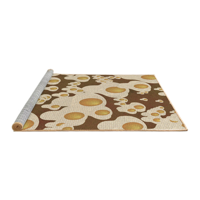 Sideview of Machine Washable Transitional Khaki Gold Rug, wshpat2930brn