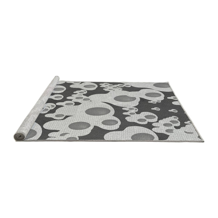 Sideview of Machine Washable Transitional Ash Gray Rug, wshpat2930gry