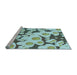 Sideview of Machine Washable Transitional Blue Rug, wshpat2930lblu