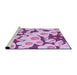 Sideview of Machine Washable Transitional Blossom Pink Rug, wshpat2930pur