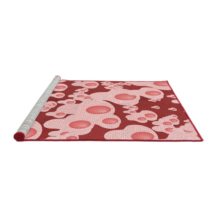 Sideview of Machine Washable Transitional Deep Rose Pink Rug, wshpat2930rd