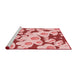 Sideview of Machine Washable Transitional Deep Rose Pink Rug, wshpat2930rd