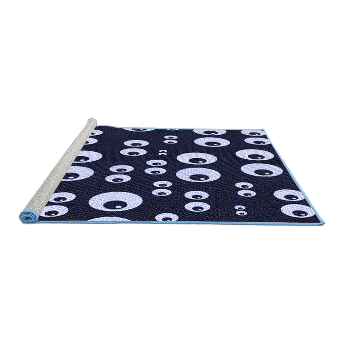 Sideview of Machine Washable Transitional Light Purple Blue Rug, wshpat2931blu