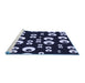 Sideview of Machine Washable Transitional Light Purple Blue Rug, wshpat2931blu