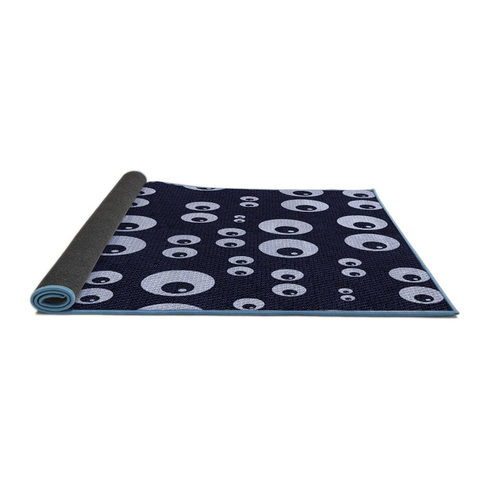 Thickness of Patterned Light Purple Blue Rug, pat2931blu