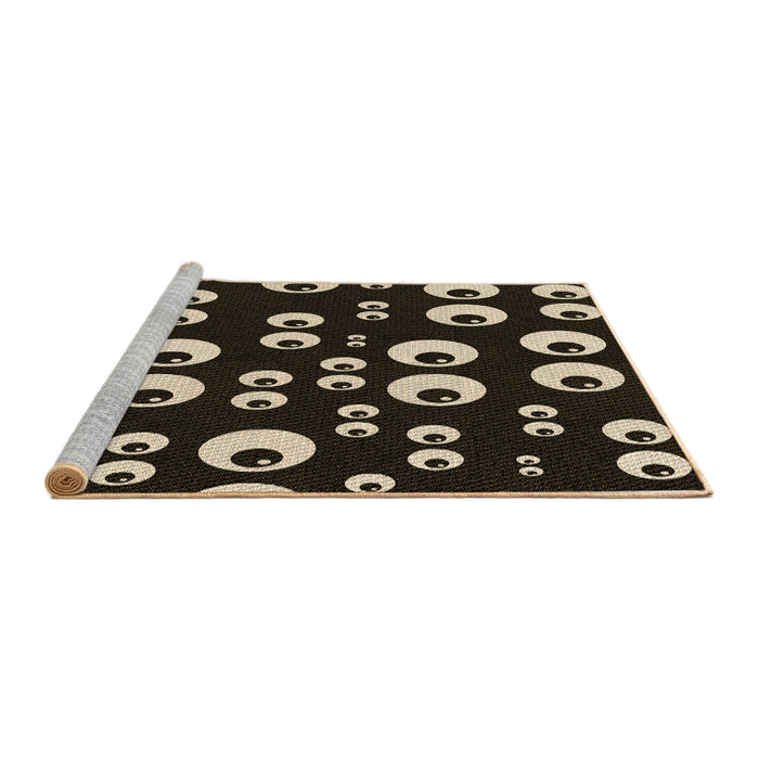 Sideview of Machine Washable Transitional Black Rug, wshpat2931brn