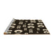 Sideview of Machine Washable Transitional Black Rug, wshpat2931brn