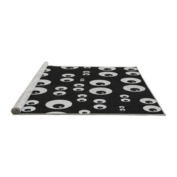 Sideview of Machine Washable Transitional Black Rug, wshpat2931gry