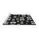 Sideview of Machine Washable Transitional Black Rug, wshpat2931gry