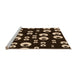 Sideview of Machine Washable Transitional Black Brown Rug, wshpat2931org