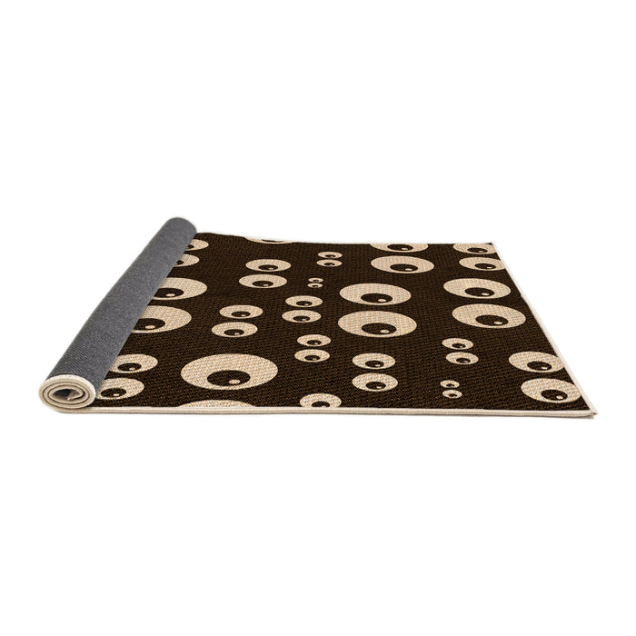 Thickness of Patterned Black Brown Rug, pat2931org