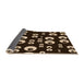 Thickness of Patterned Black Brown Rug, pat2931org