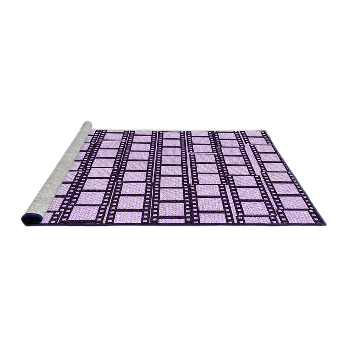 Sideview of Machine Washable Transitional Blossom Pink Rug, wshpat2932pur