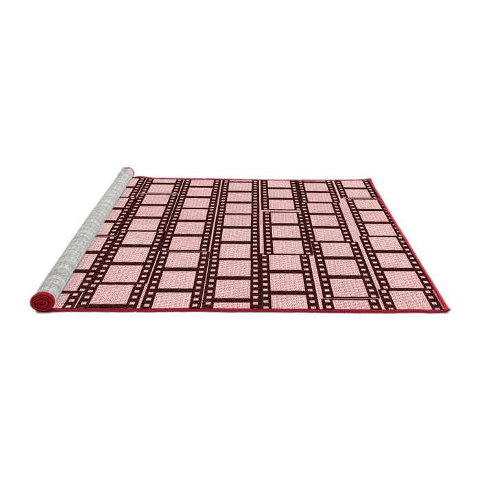 Sideview of Machine Washable Transitional Pink Rug, wshpat2932rd