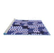 Sideview of Machine Washable Transitional Blue Rug, wshpat2933blu