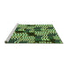 Sideview of Machine Washable Transitional Pastel Green Rug, wshpat2933grn