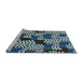 Sideview of Machine Washable Transitional Northern Lights Blue Rug, wshpat2933lblu