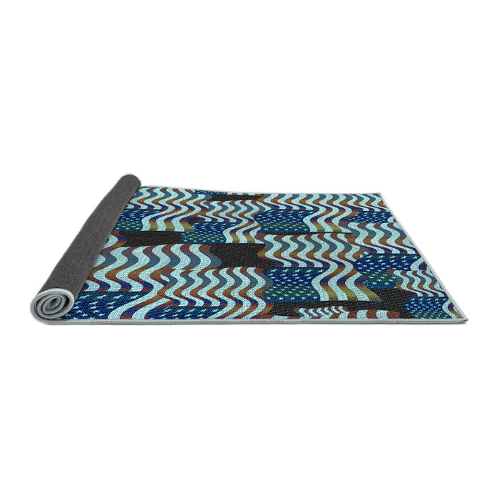 Thickness of Patterned Northern Lights Blue Rug, pat2933lblu
