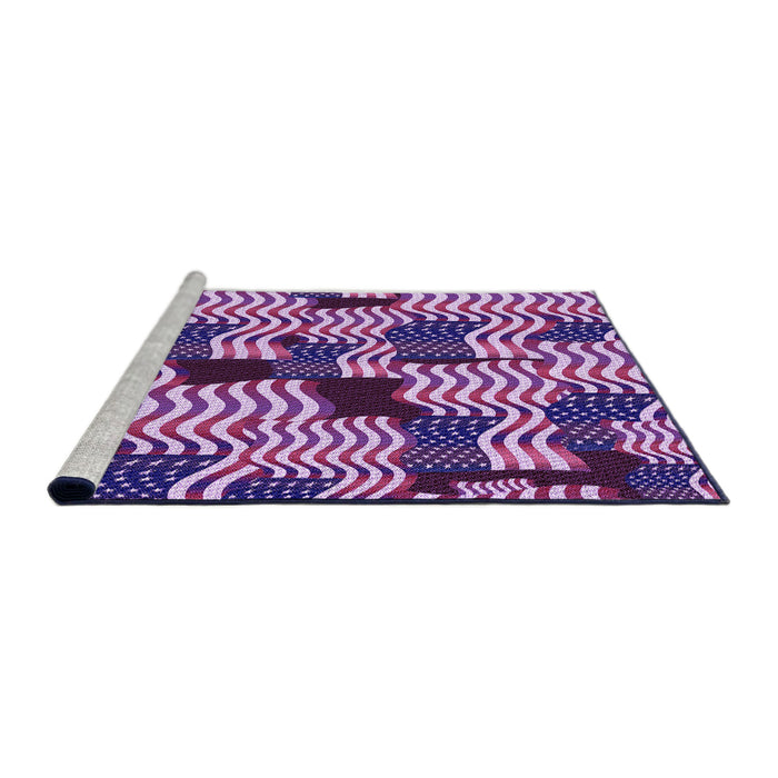 Sideview of Machine Washable Transitional Dark Magenta Purple Rug, wshpat2933pur