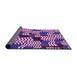 Thickness of Patterned Dark Magenta Purple Rug, pat2933pur