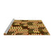 Sideview of Machine Washable Transitional Metallic Gold Rug, wshpat2933yw