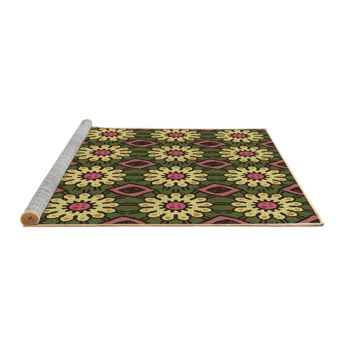 Sideview of Machine Washable Transitional Brown Rug, wshpat2934brn