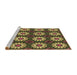 Sideview of Machine Washable Transitional Brown Rug, wshpat2934brn