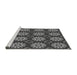 Sideview of Machine Washable Transitional Gunmetal Gray Rug, wshpat2934gry