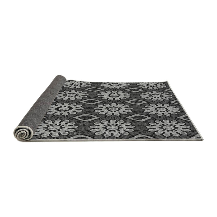 Thickness of Patterned Gunmetal Gray Rug, pat2934gry