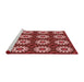 Sideview of Machine Washable Transitional Red Rug, wshpat2934rd