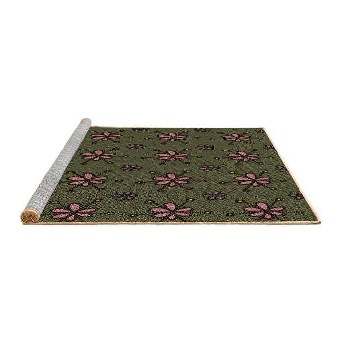 Sideview of Machine Washable Transitional Oak Brown Rug, wshpat2935brn