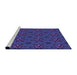 Sideview of Machine Washable Transitional Denim Dark Blue Rug, wshpat2935pur