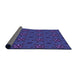 Thickness of Patterned Denim Dark Blue Rug, pat2935pur