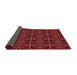 Thickness of Patterned Maroon Red Rug, pat2936rd